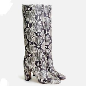 J CREW SNAKE SKIN/PRINT TALL BOOTS Like New Sz 7.5